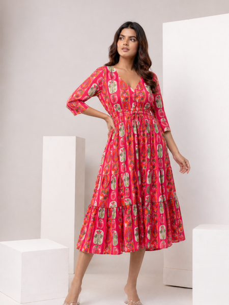 candy bloom midi dress