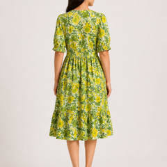 Floral midi sleeve dress