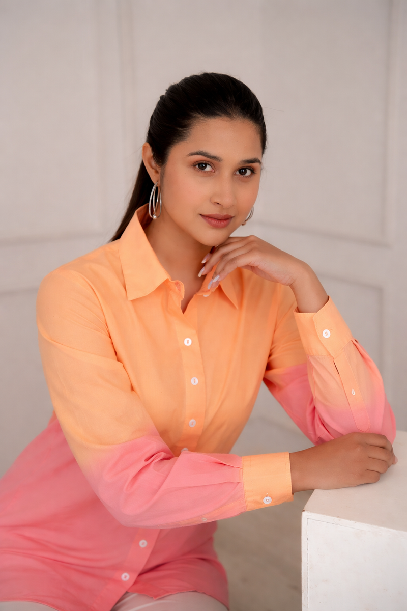Orange Wave Ombre Co-ord Set