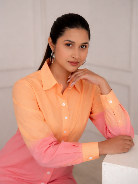 Orange Wave Ombre Co-ord Set