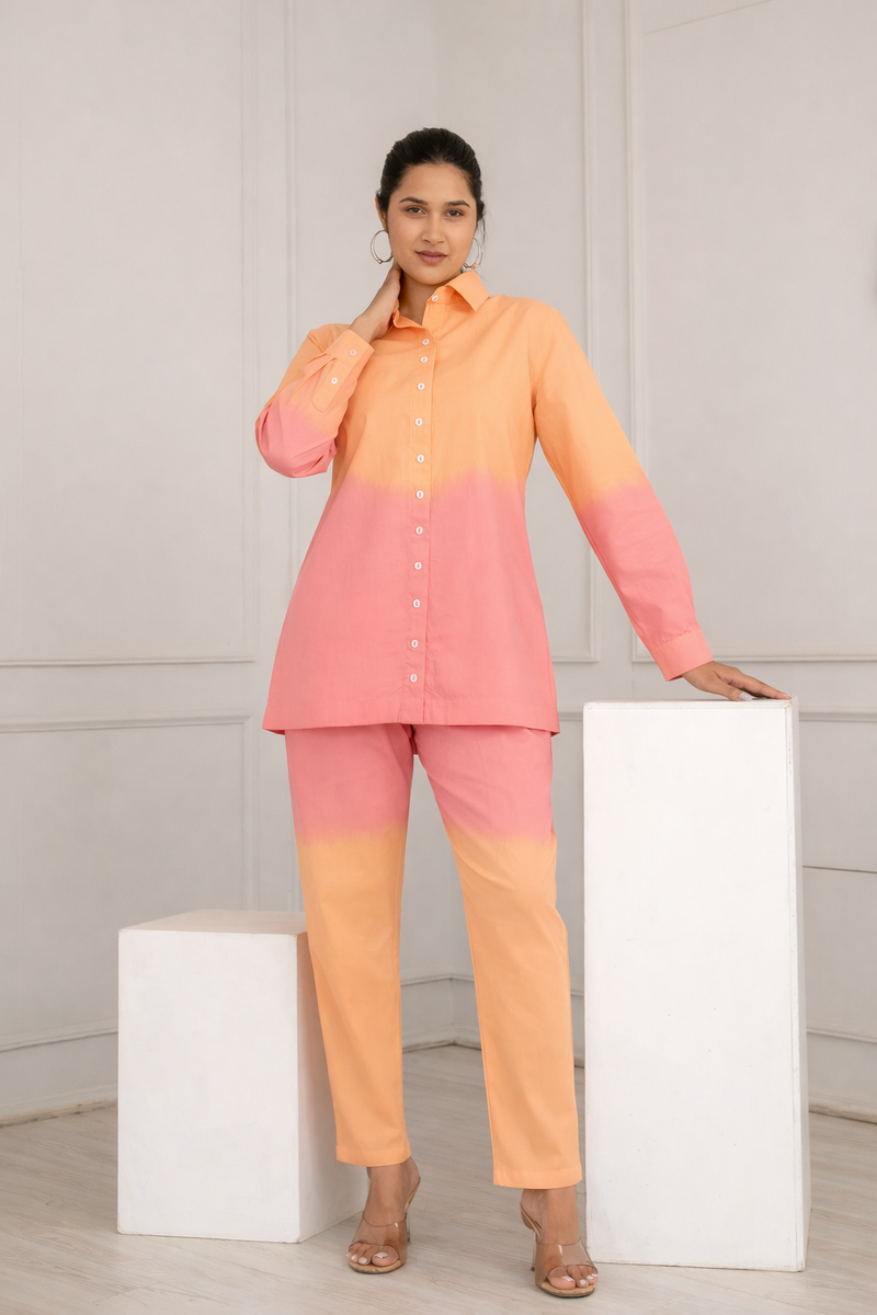 Orange Wave Ombre Co-ord Set