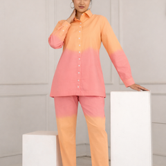 Orange Wave Ombre Co-ord Set