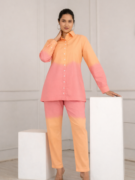 Orange Wave Ombre Co-ord Set