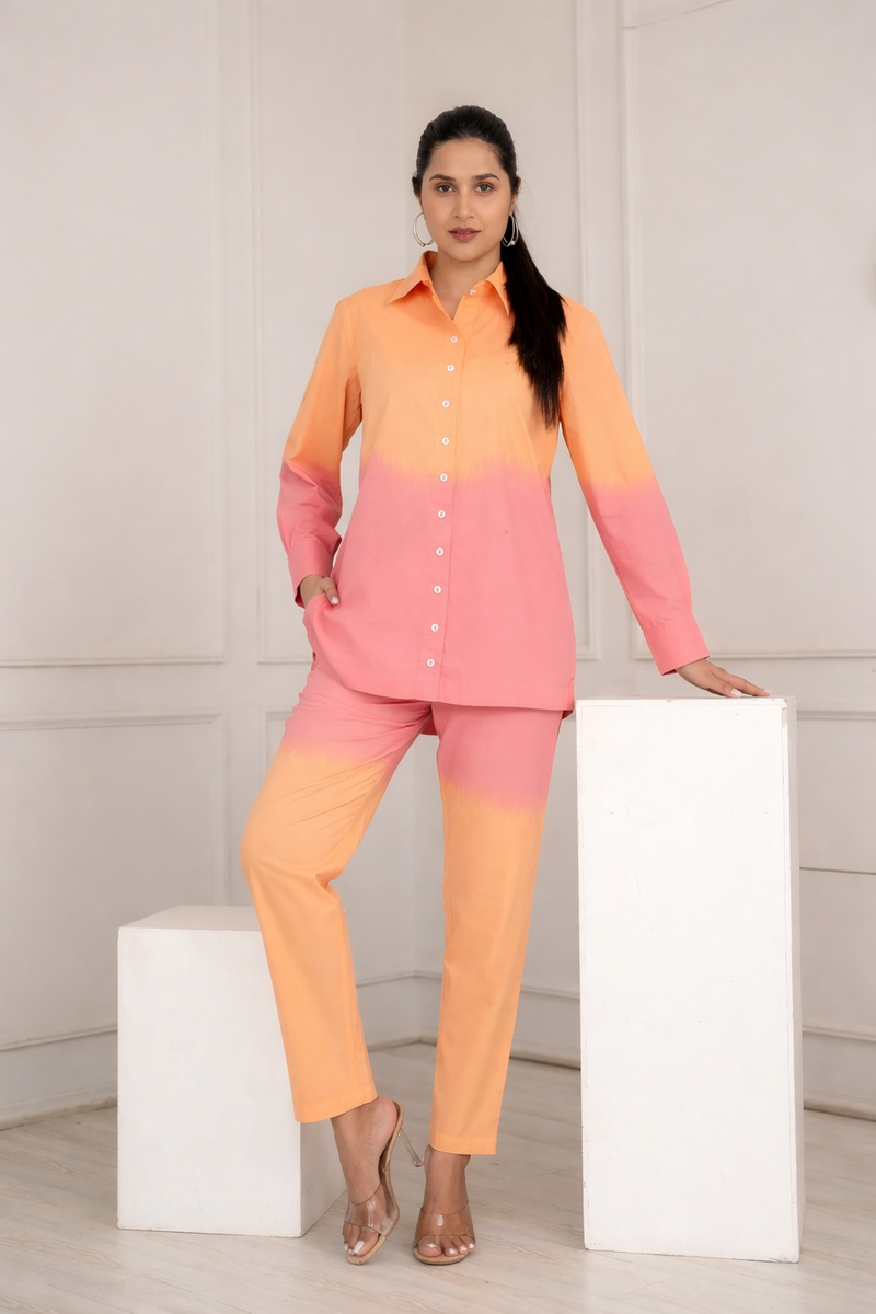 Orange Wave Ombre Co-ord Set