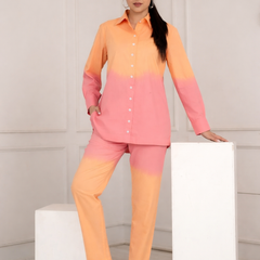 Orange Wave Ombre Co-ord Set