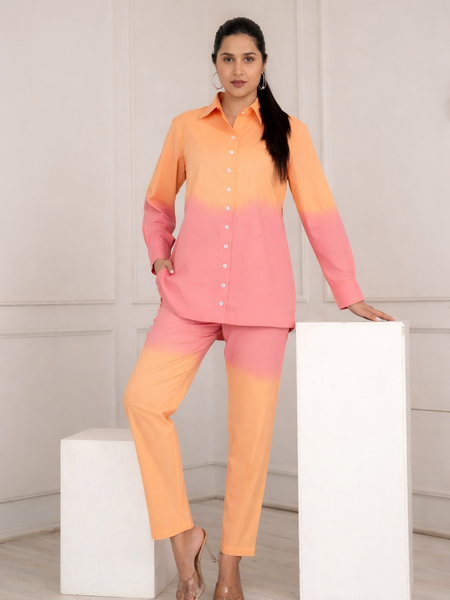 Orange Wave Ombre Co-ord Set