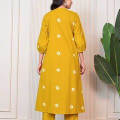 Women’s Yellow Anarkali Ethnic Set