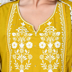 Women’s Yellow Anarkali Ethnic Set