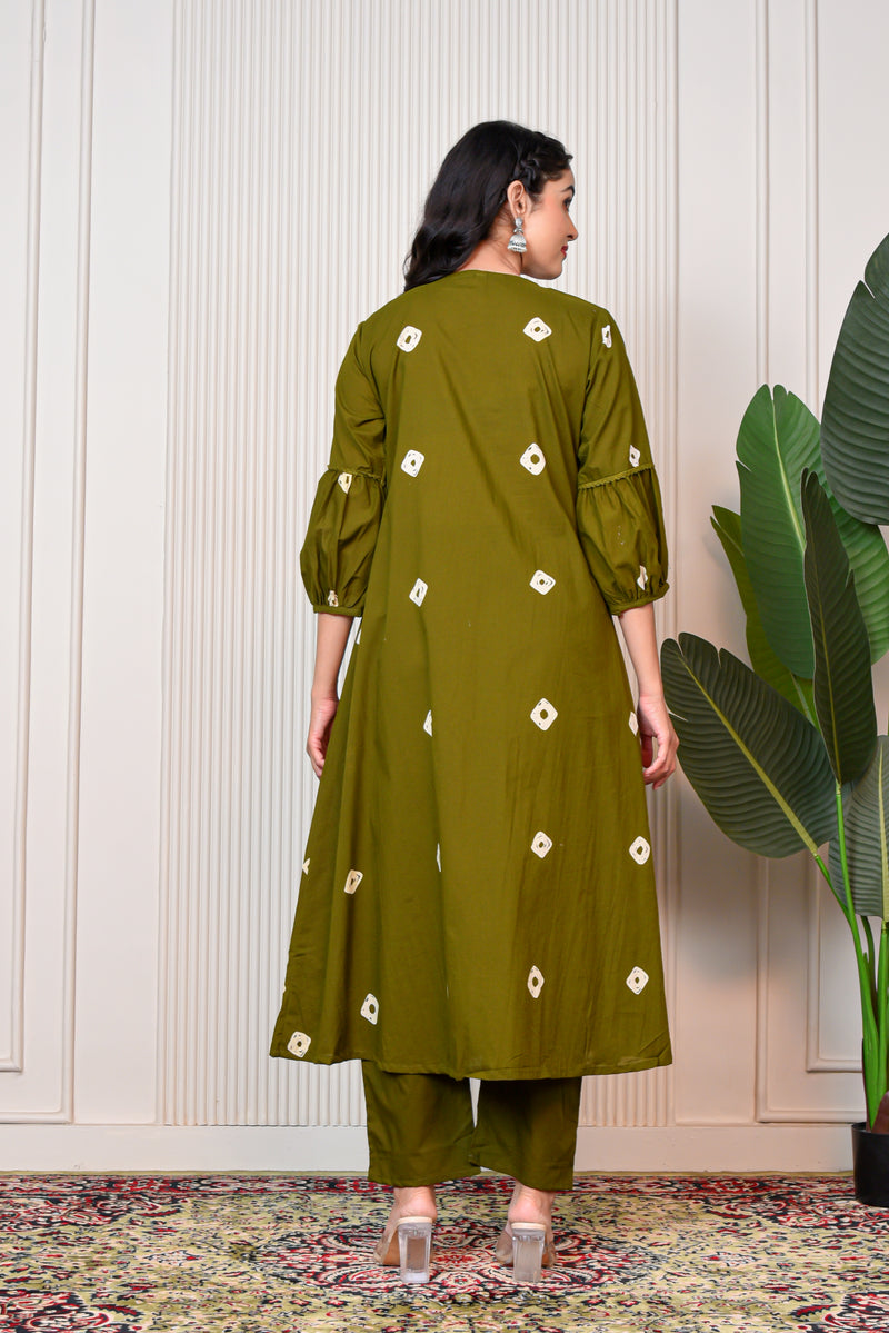 Women’s Green Anarkali Ethnic Set