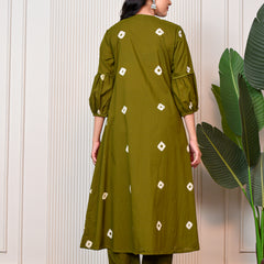 Women’s Green Anarkali Ethnic Set