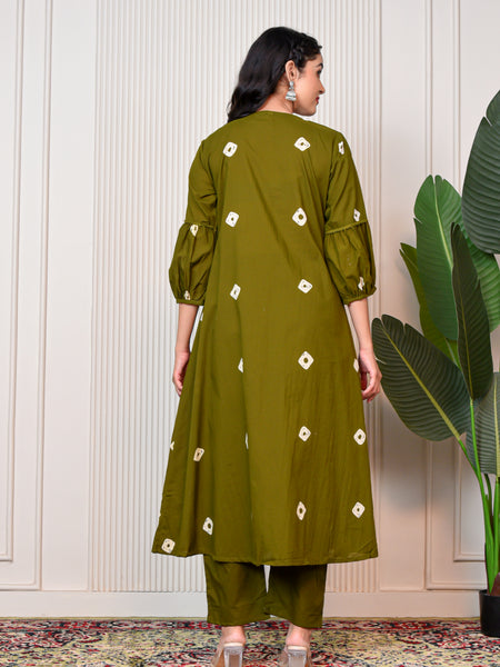Women’s Green Anarkali Ethnic Set