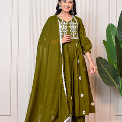 Women’s Green Anarkali Ethnic Set