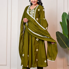 Women’s Green Anarkali Ethnic Set