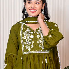 Women’s Green Anarkali Ethnic Set
