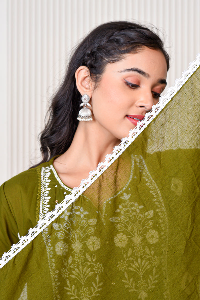 Women’s Green Anarkali Ethnic Set