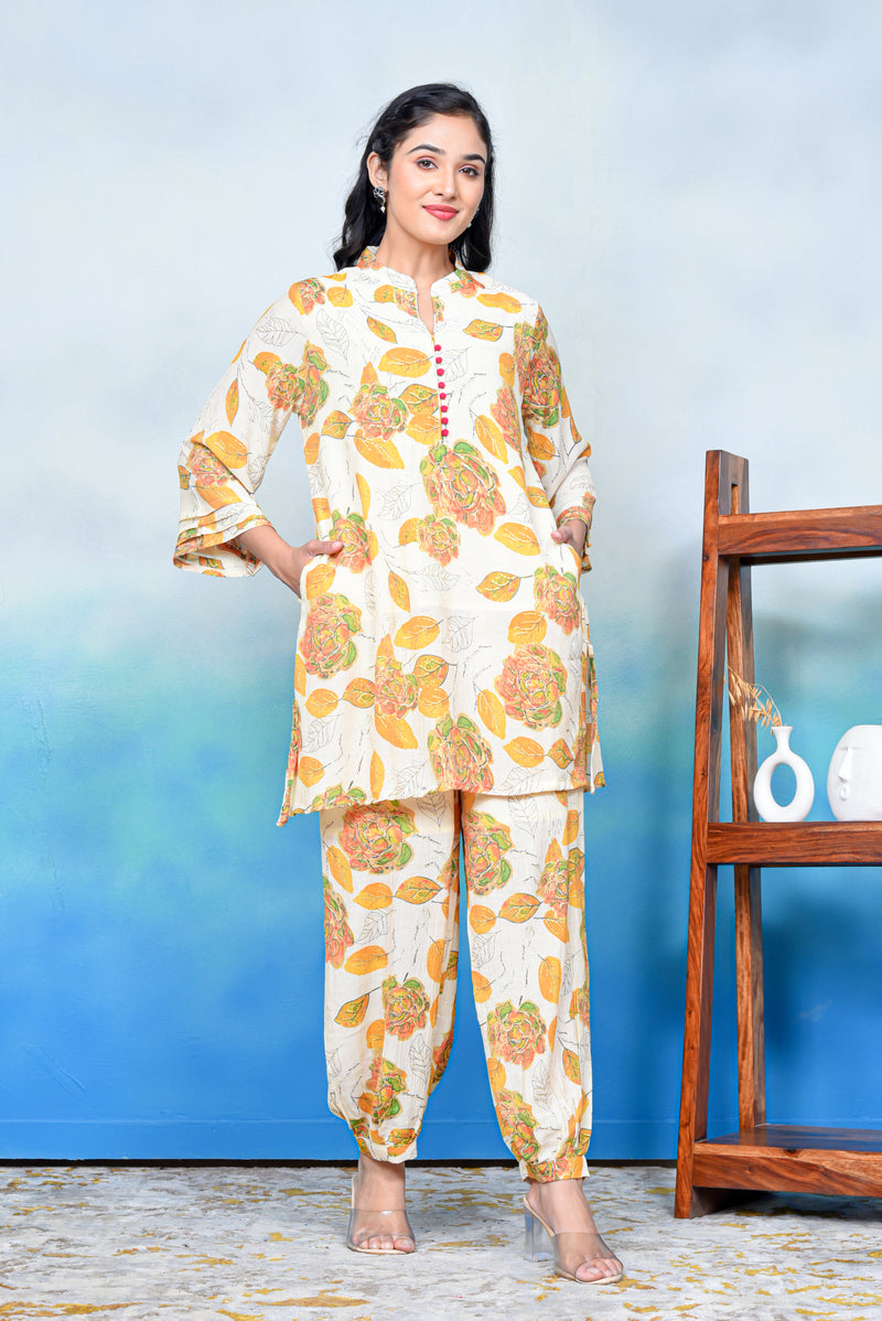 Floral Serenity Kurta Co-ord Set