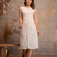 Blush Fern Button-Down Dress