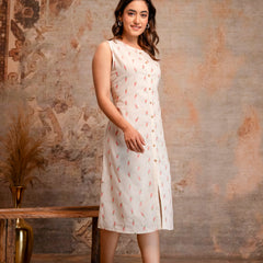 Blush Fern Button-Down Dress