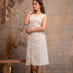 Blush Fern Button-Down Dress