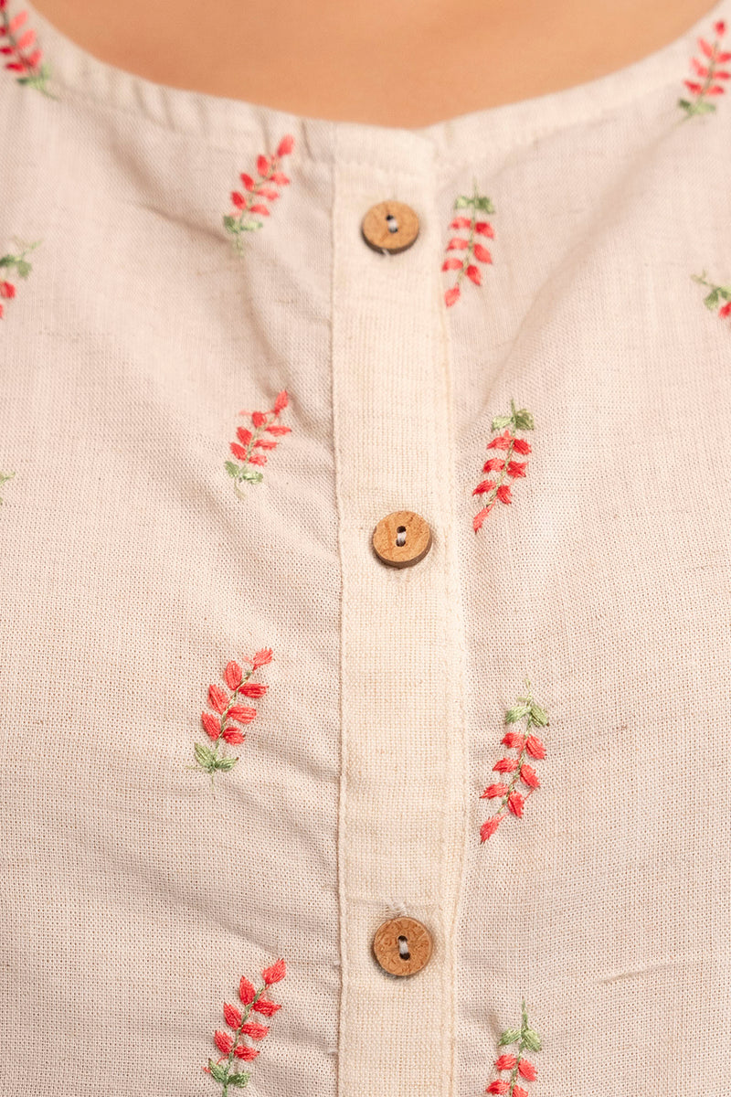Blush Fern Button-Down Dress