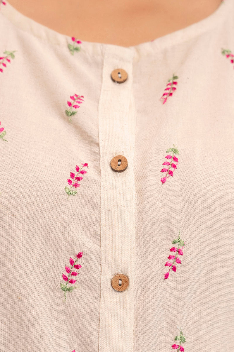 Blush Fern Button-Down Dress