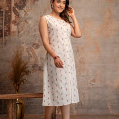 Blush Fern Button-Down Dress