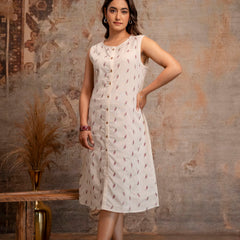 Blush Fern Button-Down Dress
