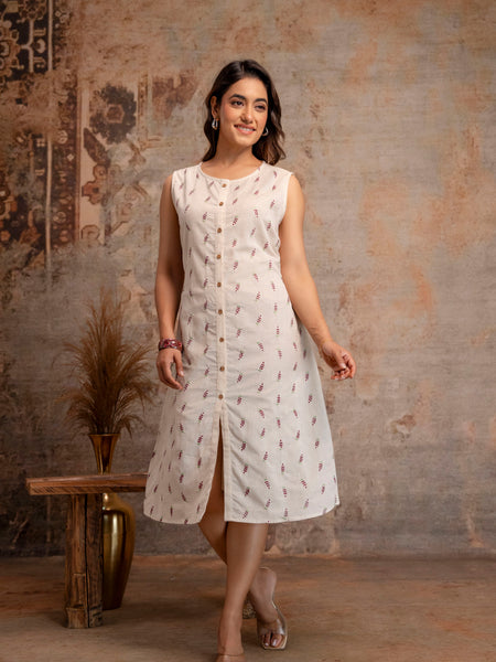 Blush Fern Button-Down Dress