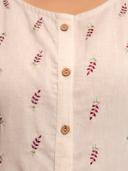 Blush Fern Button-Down Dress