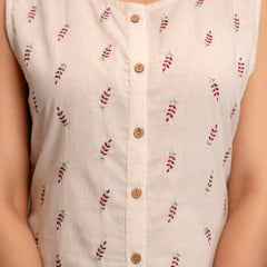 Blush Fern Button-Down Dress