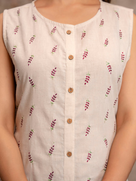 Blush Fern Button-Down Dress