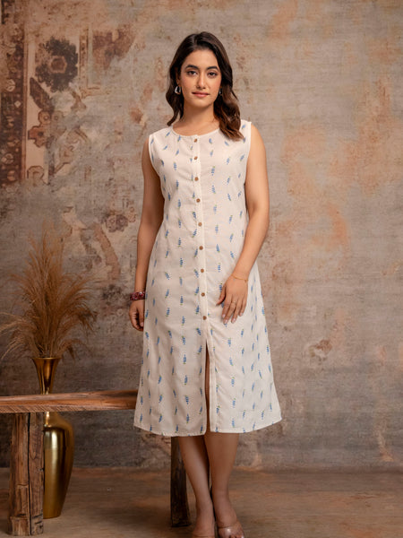 Blush Fern Button-Down Dress