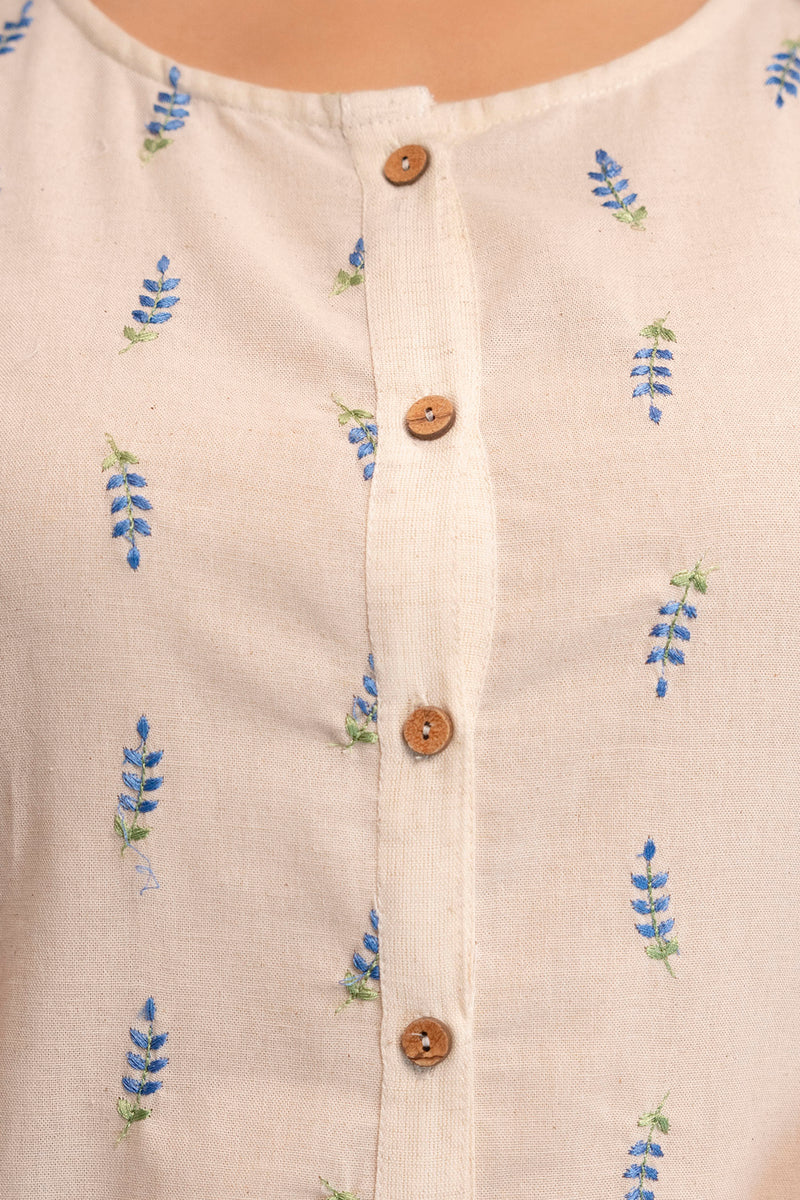 Blush Fern Button-Down Dress