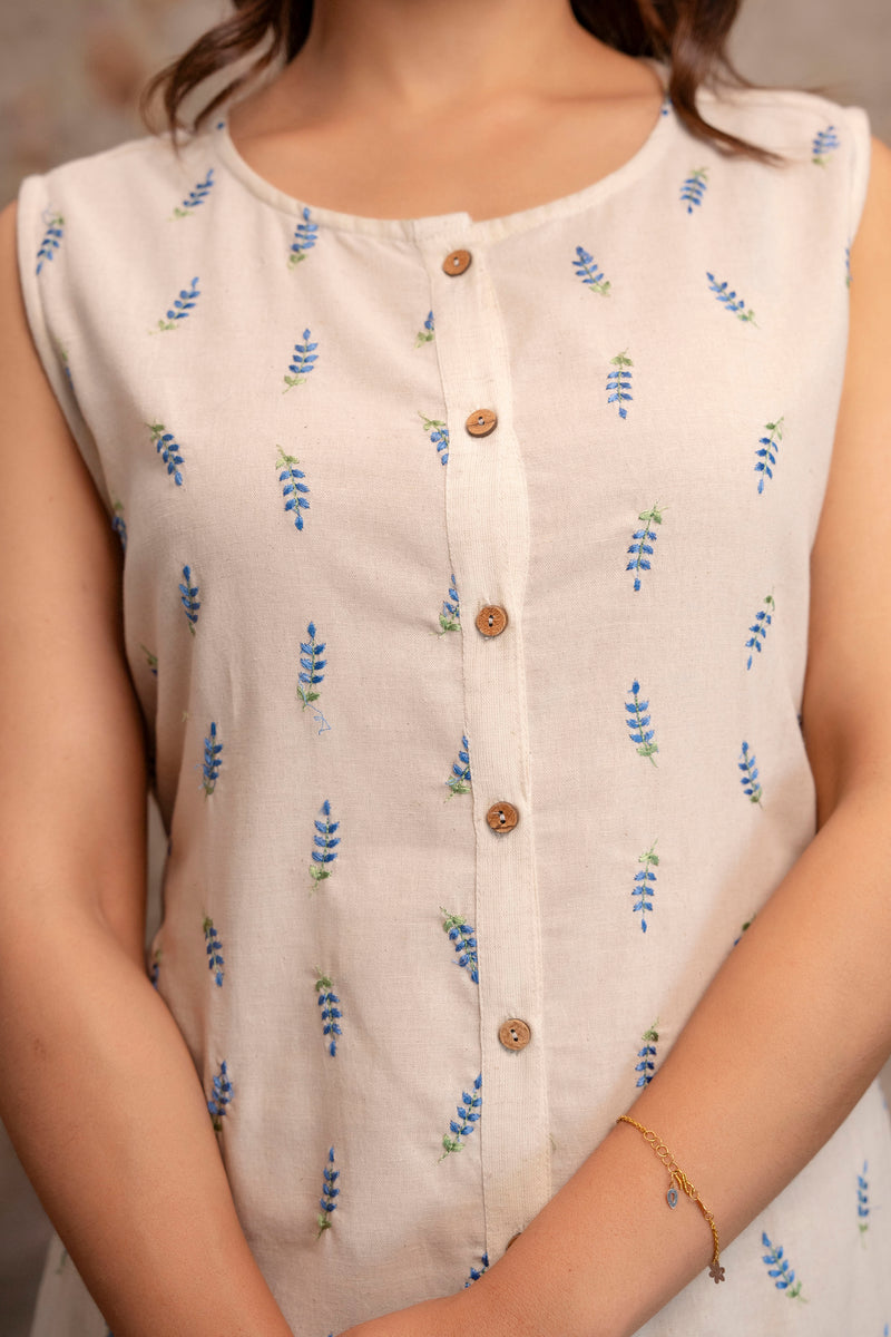 Blush Fern Button-Down Dress