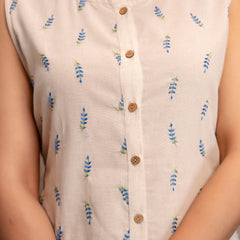 Blush Fern Button-Down Dress