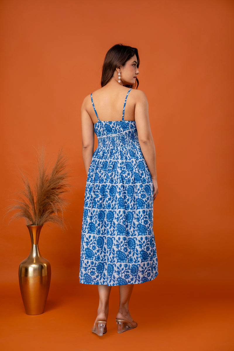 Ocean Mist Strappy Midi Dress