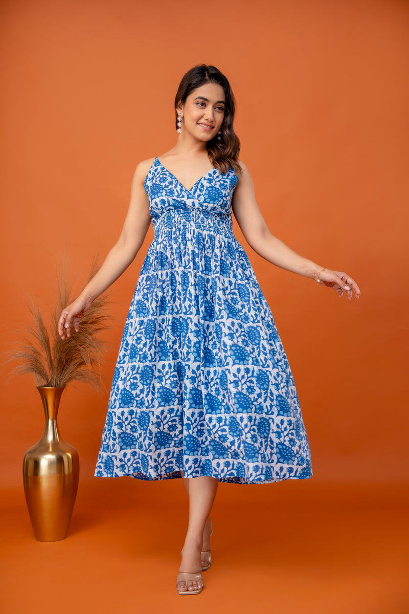 Ocean Mist Strappy Midi Dress