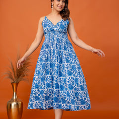 Ocean Mist Strappy Midi Dress