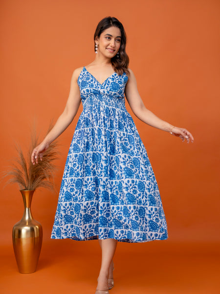 Ocean Mist Strappy Midi Dress