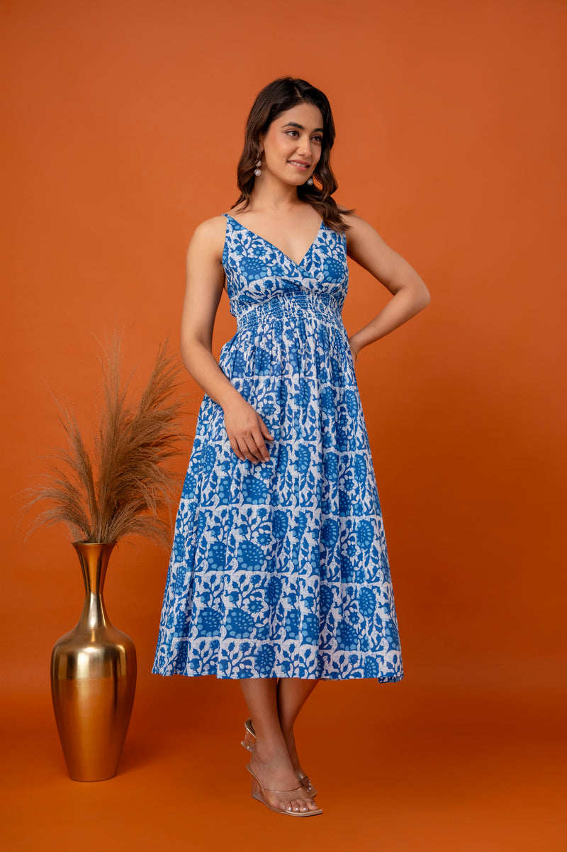 Ocean Mist Strappy Midi Dress
