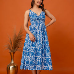Ocean Mist Strappy Midi Dress