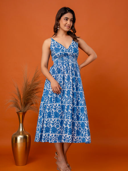 Ocean Mist Strappy Midi Dress