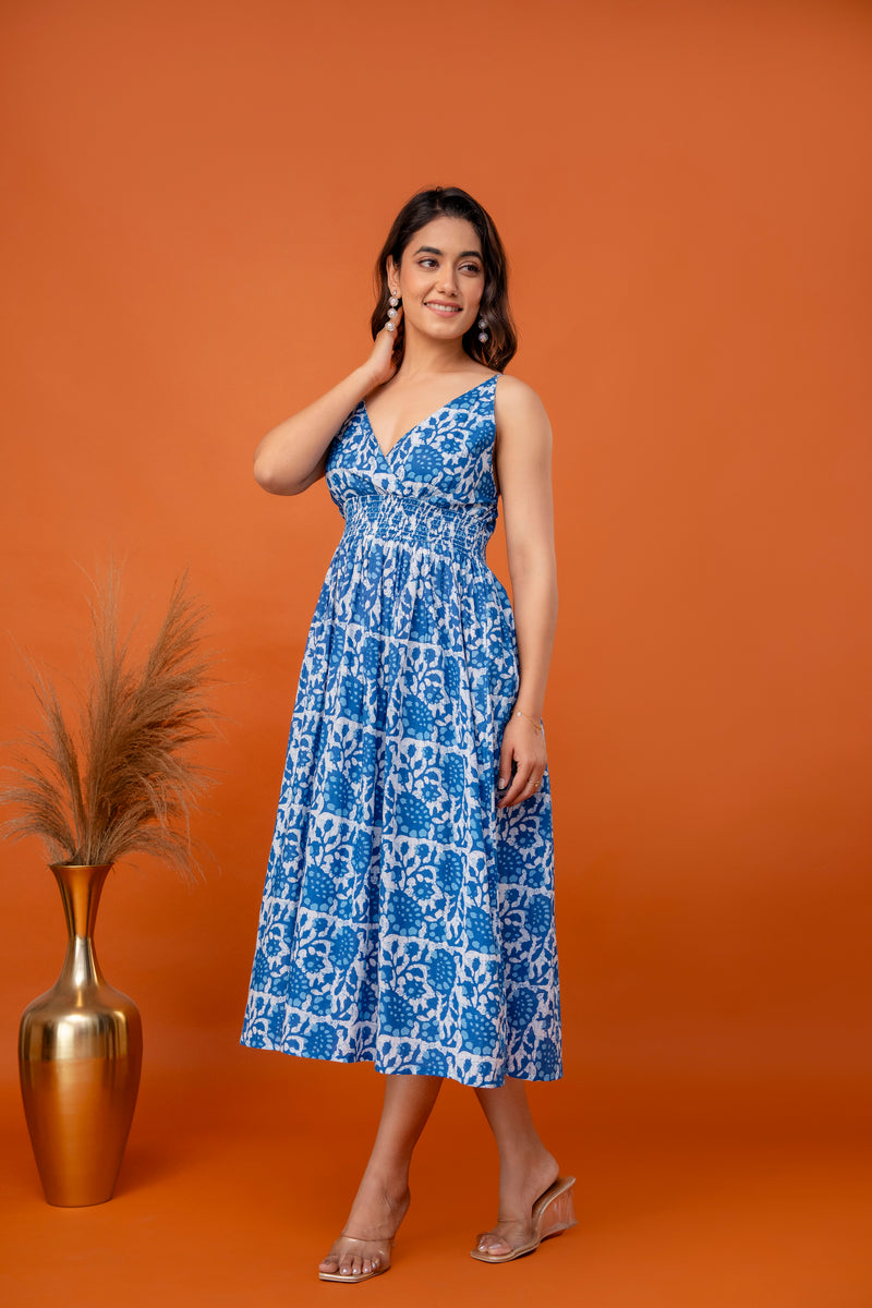 Ocean Mist Strappy Midi Dress