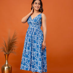 Ocean Mist Strappy Midi Dress