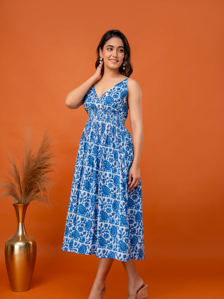 Ocean Mist Strappy Midi Dress