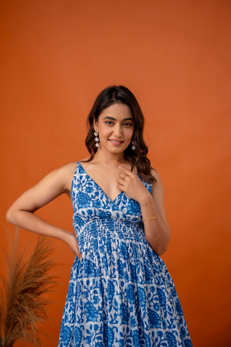 Ocean Mist Strappy Midi Dress