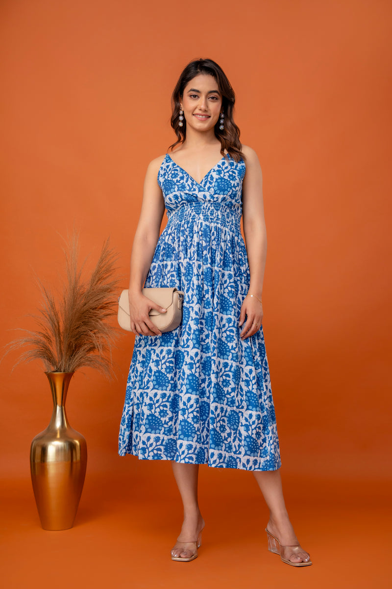 Ocean Mist Strappy Midi Dress