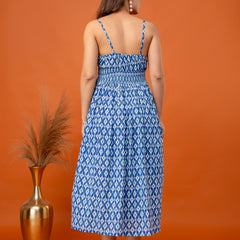 Blue Drift Strappy Midi Dress