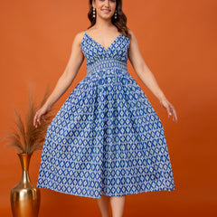 Blue Drift Strappy Midi Dress