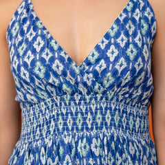 Blue Drift Strappy Midi Dress